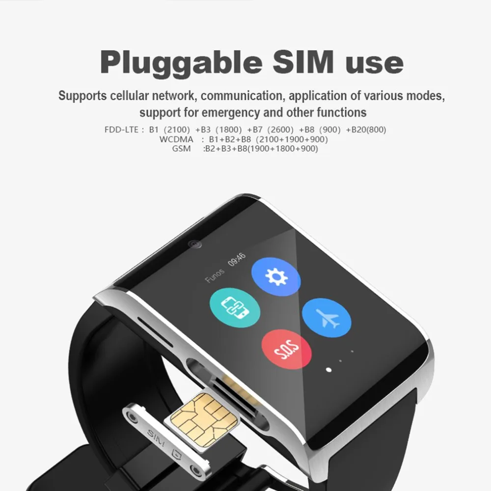 Горячая серебро DM2018 1,54 дюймов gps спортивные часы 4G Smart Band Bluetooth 4,0 сердечного ритма мониторы шагомер для Android 6,0 наручные