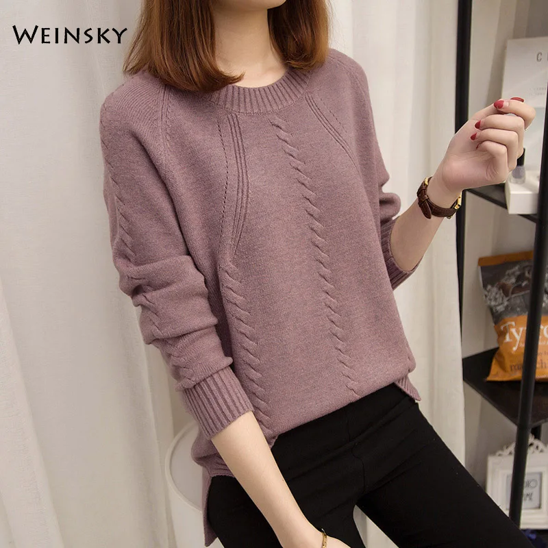 

Women Knitted Sweater And Pullovers Korean Style Fashion Jumper Sweaters Winter And Autumn 2019 New Lady Sweater