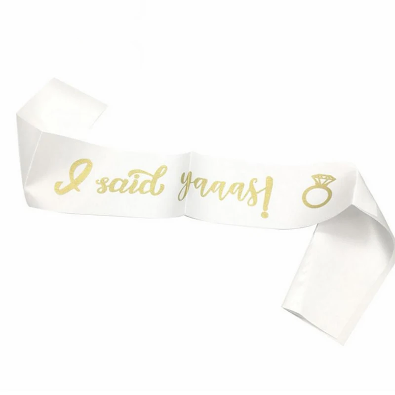 

1 Pcs Lovely I Said Yaaas! Diamond Ring Sash Bridal Shower Bachelorette Party Wedding Bride Sash Engagement Decorations Supplies