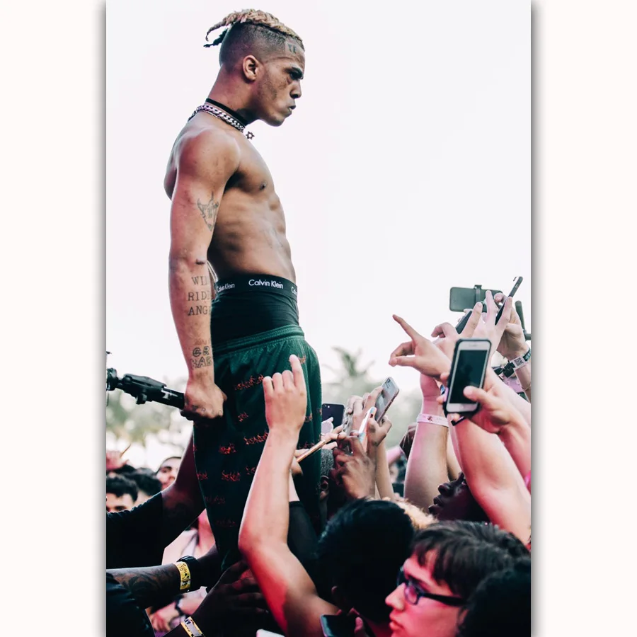 MQ930 XXXTentacion Rap Hip Hop Rapper Cool Singer Star Hot New Art Poster Top Silk Light Canvas Home Decor Wall Picture Printings