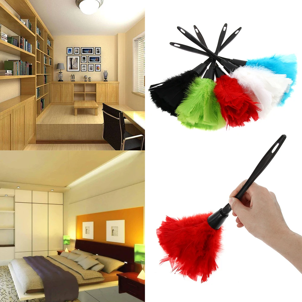 

Fashion Multicolor Turkey Feather Duster Anti-static Plastic Cleaning Dust Car Dashboard Cleaner Tools Home Cleaning Tools