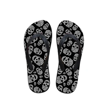 

Customized Summer Beach Slippers for Men,Man Fashion Skull Print Flip Flops,Custom Designer Male Flipflops Rubber Slippers
