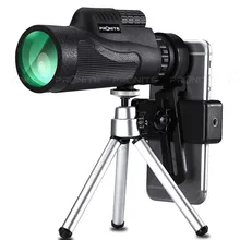 Monocular Zoom 12x50 telescopio prisma BAK4 HD Mini visión nocturna monoculares miras de caza Turizm Spyglass con soporte para teléfono/trípode