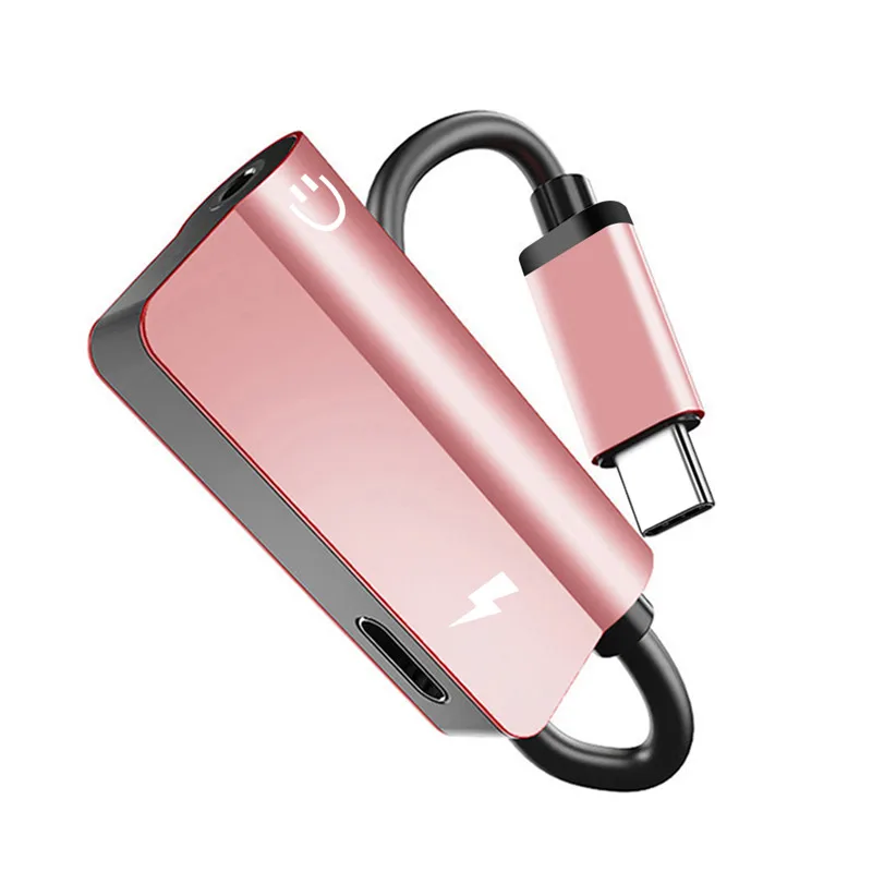 Кабель-адаптер с разъемом usb type-C 3,5 type-C для huawei P20 Pro Xiaomi 6 8 Note 3 usb type C 3,5 мм AUX для зарядки наушников - Цвет: Pink