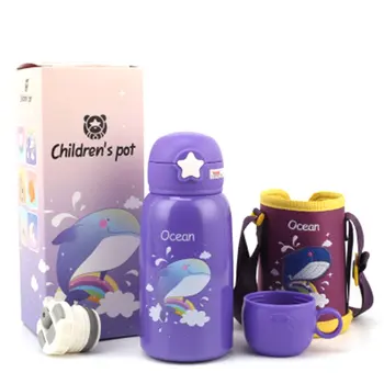 

Kids Sippy Water Bottle, 19oz Children's Mug Sippy Cup with Thermos Cup Cover for Kids Outdoor/indoor Activity
