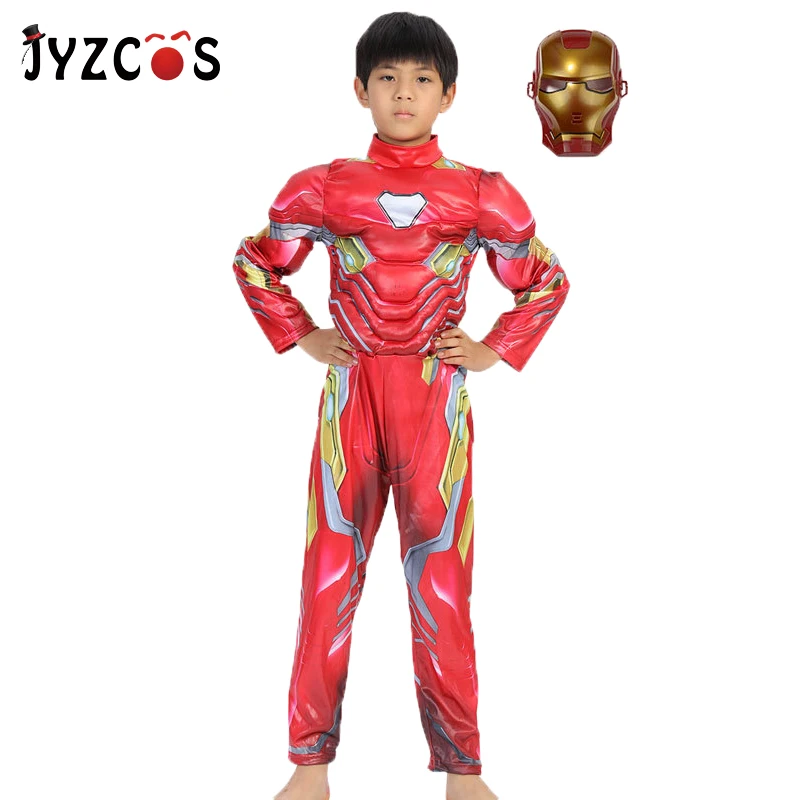 JYZCOS Железный человек Костюм Marvel Мстители 4 супергероя косплей костюм на Хэллоуин для мальчиков детей