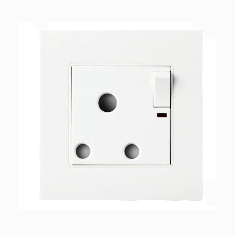 15A 250V South Africa Wall Sockets Home Wall Panel Power Socket 86 Type