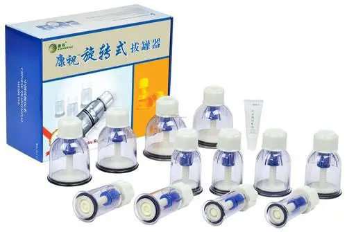 

Free Shipping KangZhu Premium Twist Top Vacuum Cupping Set 12 Cups Rotary Cupping Set cupping Cupping Therapy