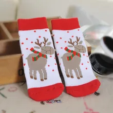 Для детей от 5 до 24 месяцев, Новые плотные рождественские носки для новорожденных девочек одежда в полоску с Санта Клаусом и снежинками очень мягкая одежда, w1c
