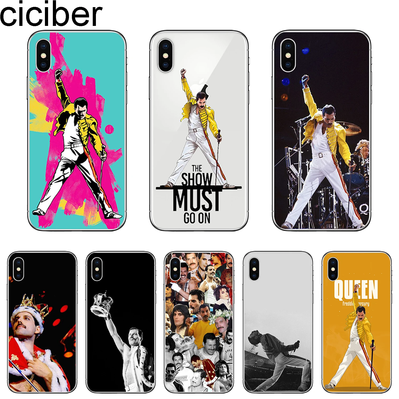 

ciciber Freddie Mercury Coque For iPhone 7 8 6S Plus X XR XS Max 5 Phone Case Soft Silicone TPU for iphone 11 Pro Max Cover Capa