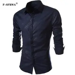 F-SFRWA 2019 Рубашка в полоску Slim Fit Для мужчин s рубашка Chemise Homme Для мужчин рубашка Heren Camisa Masculina XXXL