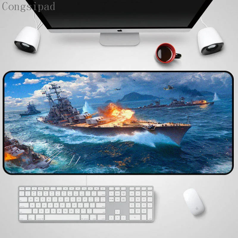 Congsipad Game World of Warship Mousepad Large Size for 400X800X2MM Mouse Pad Gaming Mousemat Anti-skid Rubber diy game mousepad