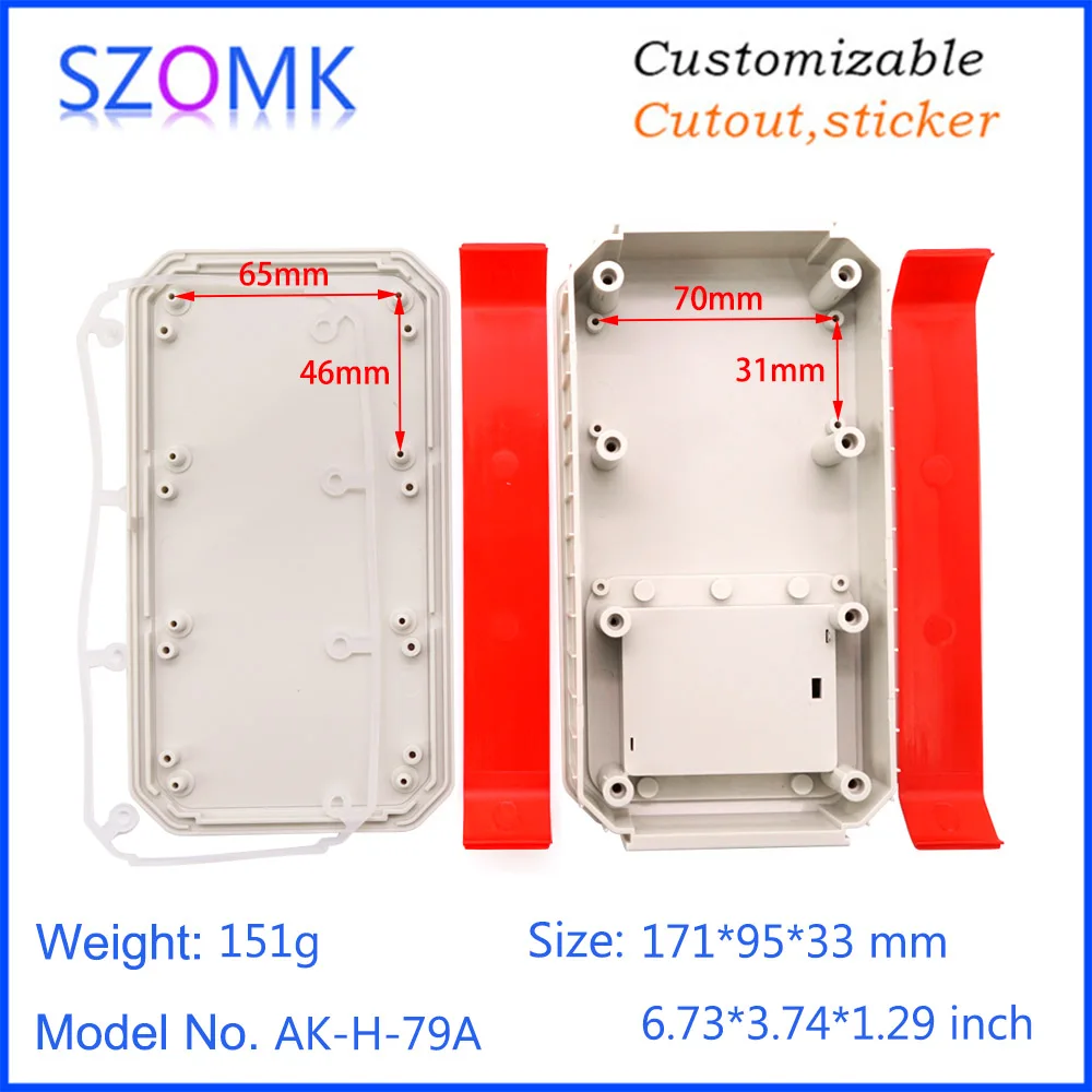 szomk handheld plastic box for electronics instrument housing with battery holder plastic enclosure for pcb design junction box device project box (11)