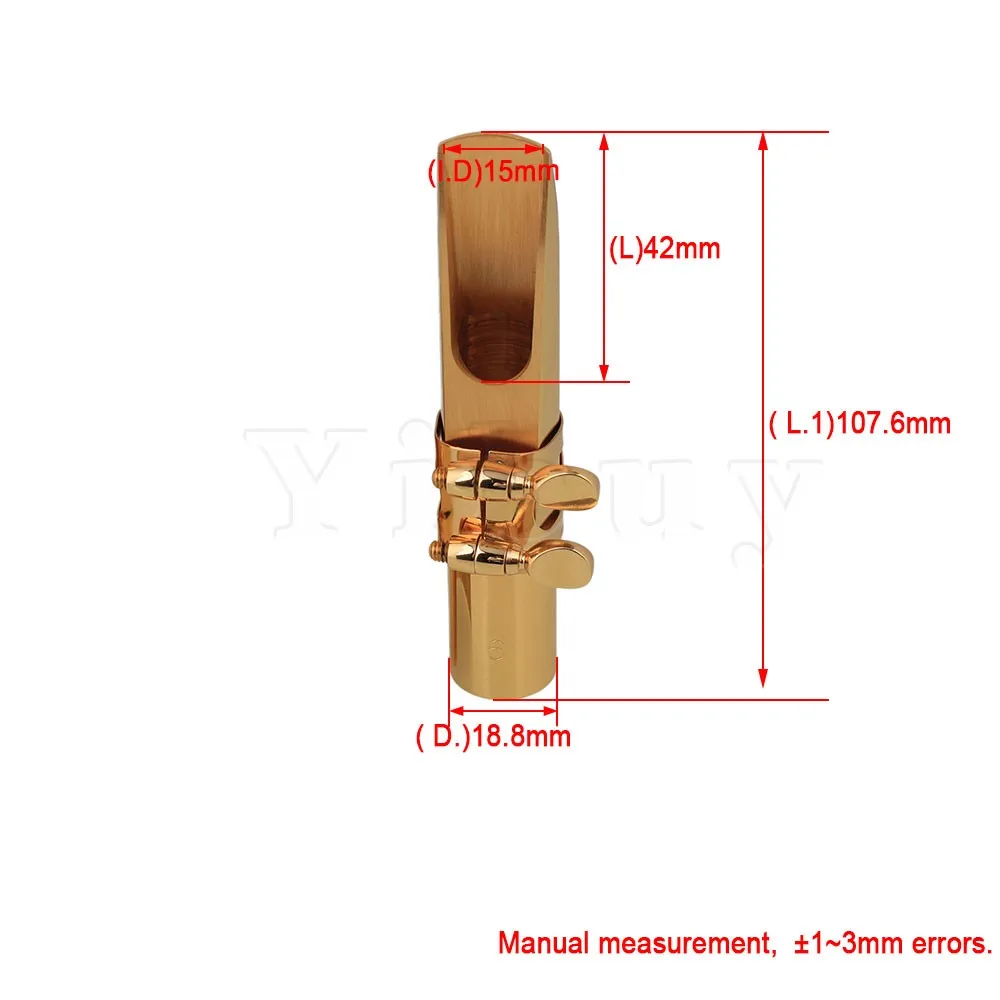 Yibuy тенор-саксофон мундштук колпачок Ligature золотая пластина 6# хороший звук