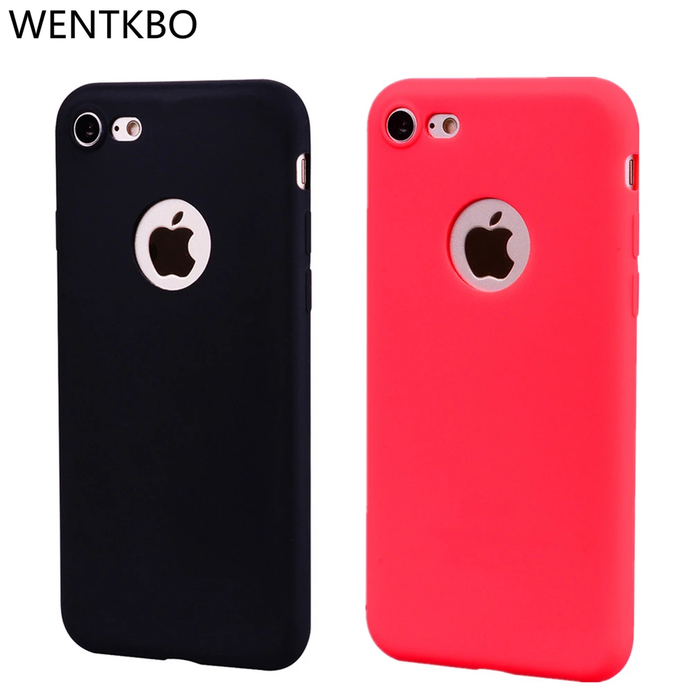 

Ultra Thin Black Scrub Matte Soft Silicon TPU Case For Iphone 5 SE 8 7 7plus 6 6s 6plus X Case Simple Candy Color Back Cover Cap