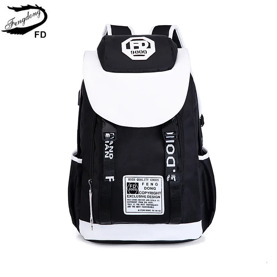 

FengDong high school backpack for boy backbag children school bags for boys men travel laptop backpack schoolbag dropshipping