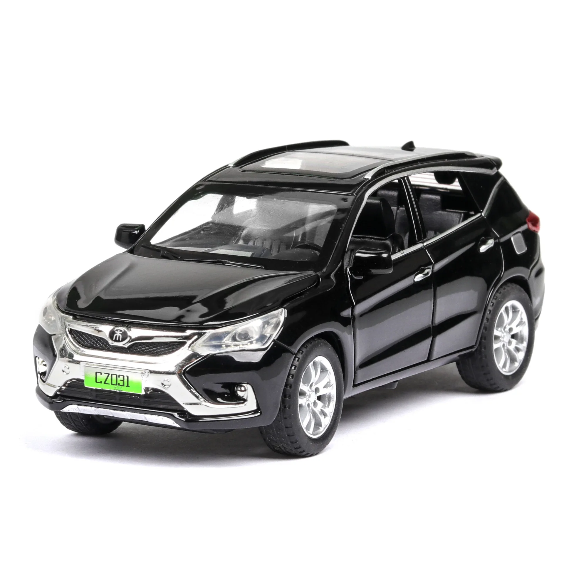 1:32 высокое моделирование BYD Song Новая энергия со звуком и светом, чтобы открыть дверь обратно к модели автомобиля из сплава для детей Подарки