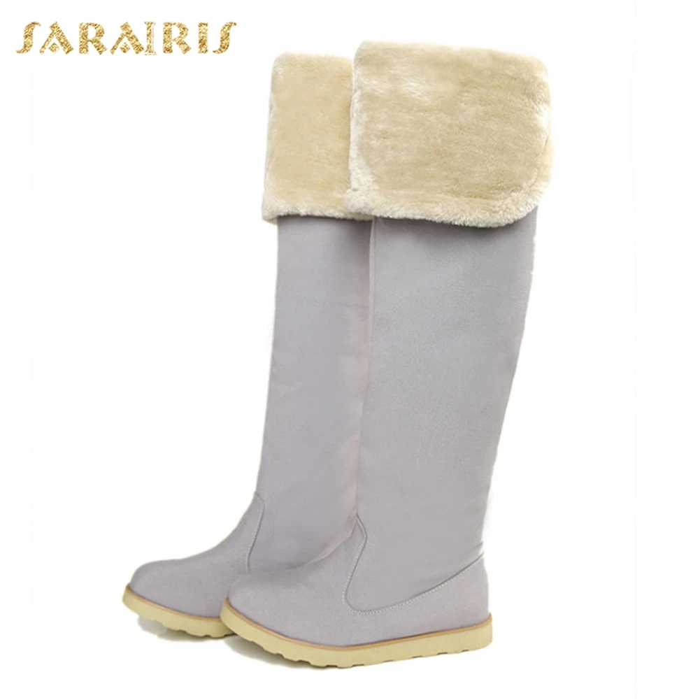 Añadir Zapatos Nieve Invierno Deslizamiento Altas verde gris Calientes Venta 43 Rodilla En Tamaño Caliente Fur De Botas Azul La naranja Gran 34 Mujer Sarairis 2018 6wTRfqTH