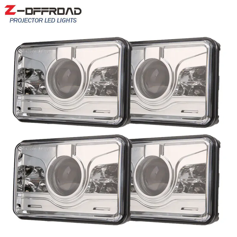 

4x6 Square LED Truck Projector Headlights with Hi/Lo Beam Rectangular Headlamps H4651 H4652 H4656 H4666 H6545 for Ford Probe