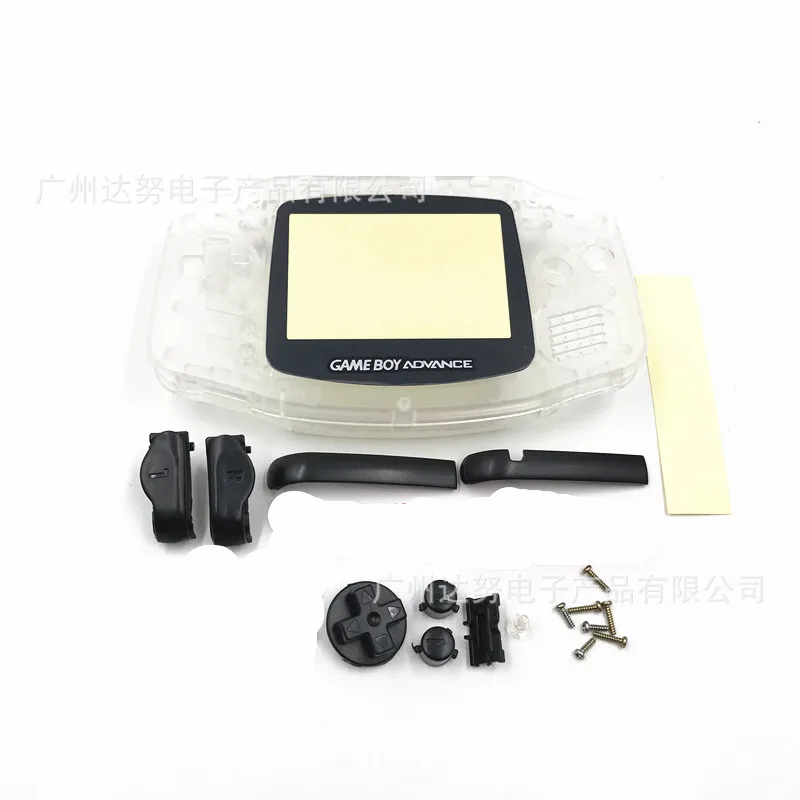 

NEW Clear+ Black Housing Shell Button Parts for Gameboy Advance GBA Repair