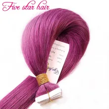 2016 New arrival Brazilian virgin hair Extensions best quality Purple Skin Weft hair 100% Silky straight human hair Extensions