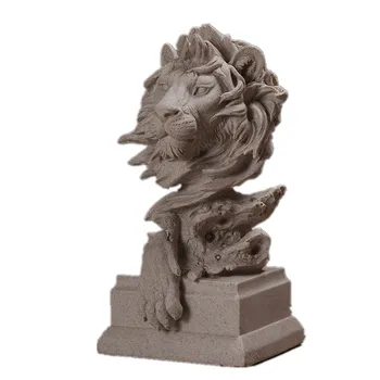 

Sandstone Lion Wolf Pig Eagle Horse Head Bust Figurine Animal Statue Resin Art&Craft Home Bedroom Cabinet Decorations R100