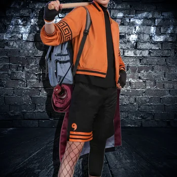 

[Stock]Anime Naruto figure Uzumaki Naruto Cosplay Costume Fashion Daily Wear Full set NEW 2019 free ship