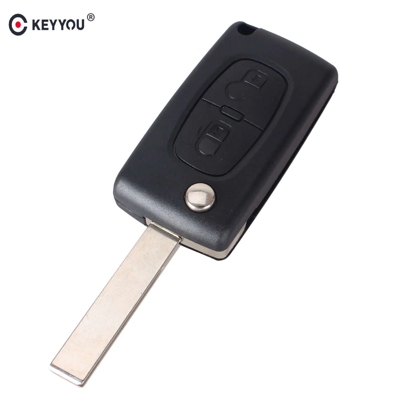 KEYYOU 2 кнопки дистанционного флип автомобильный брелок для CITROEN C2 C3 C4 C5 C6 C8 с канавкой CE0523