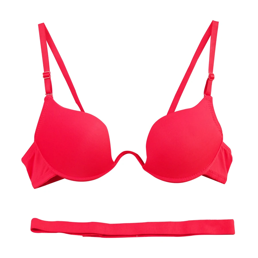 Top quality plunge bra seamless candy color women's lingerie push up underwire girl underwear sexy everyday hot bras 7 colors bra and panty sets