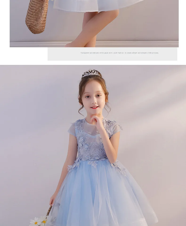 Платье для девочек от 10 до 12 лет праздничная одежда для девочки Лето Костюм принцессы кружевное бальное платье
