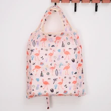 Розовый Пылающий полиэстер складная переработанная хозяйственная сумка эко многоразовая сумка мультяшная Цветочная фруктовая овощная продуктовая