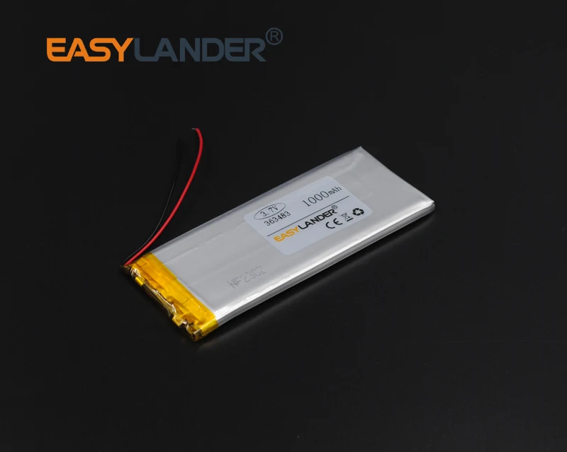 3.7V 363483 1000mAh Li Polymer Li ion Battery For bluetooth headset