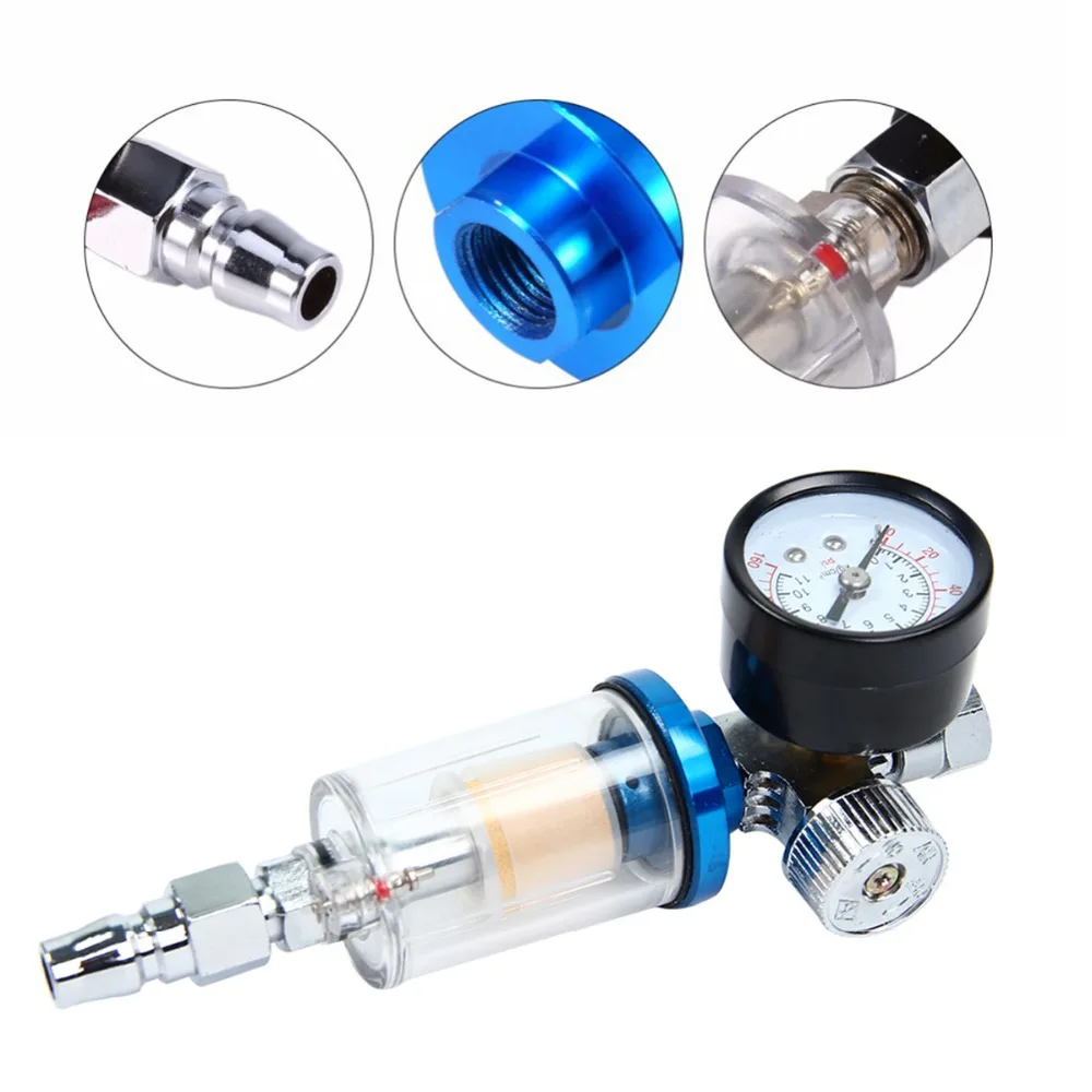 

Useful Doctor Air Pressure Valve Gun Tail Regulator Gauge + In-line Water Trap Filter
