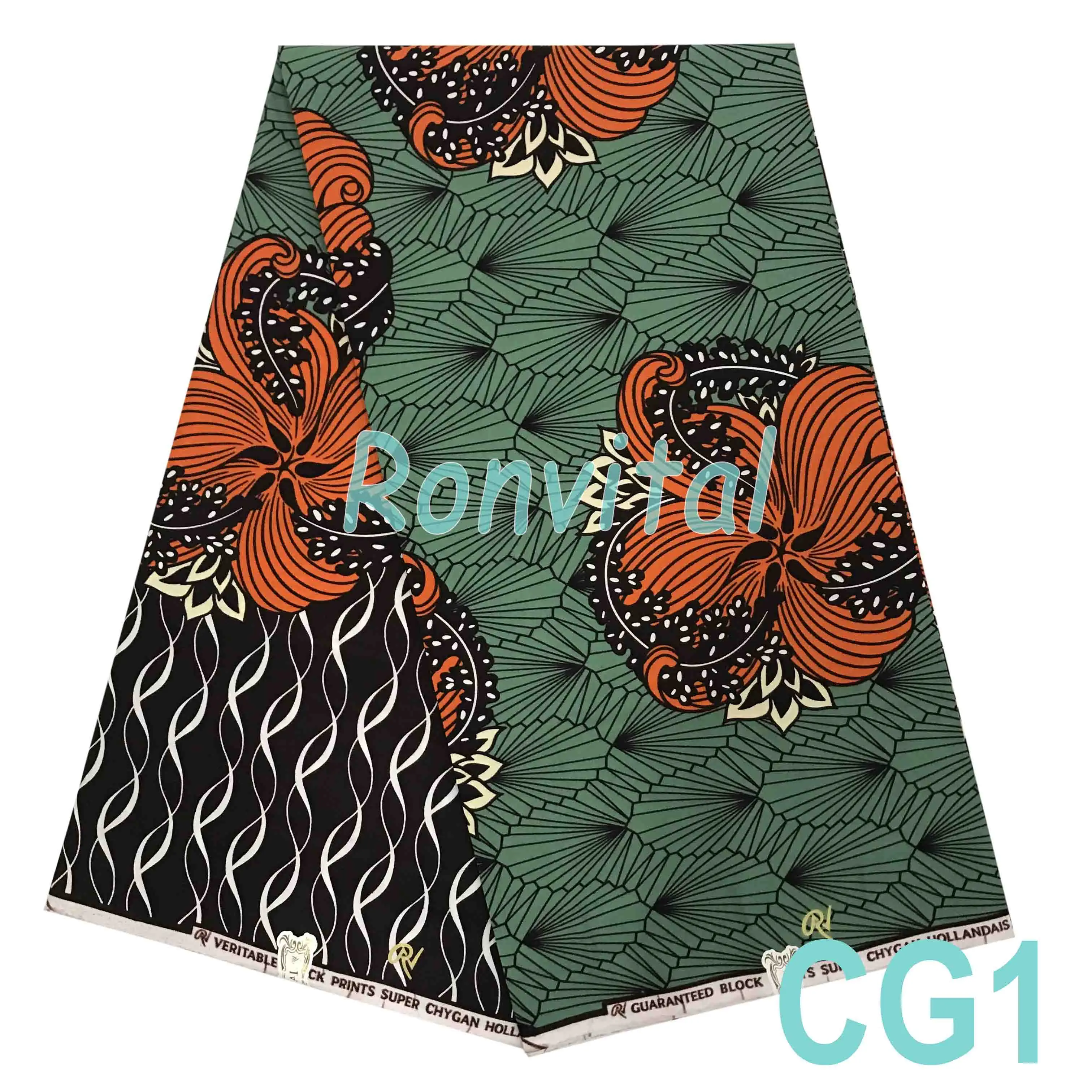

RONVITAL CHYGAN WAX HIGH QUALITY DUTCH 100% COTTON PRINT HOLLAN MATERIAL DIY FABRICS 6YARDS/LOT FREE SHIPPING