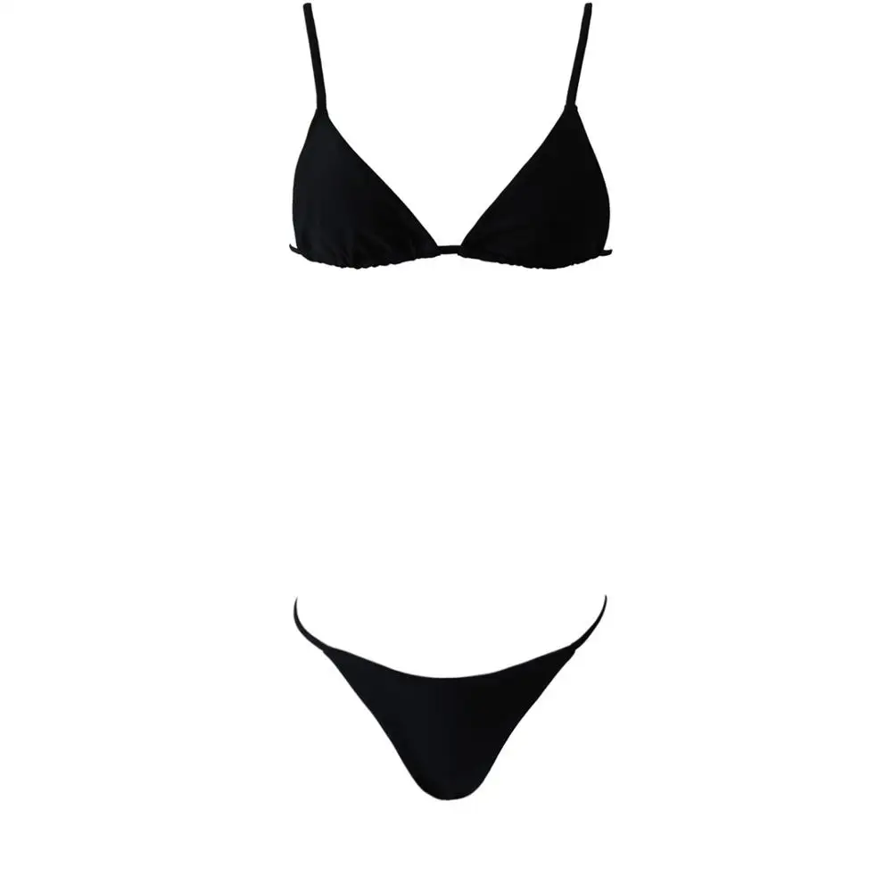 5 цветов, купальный костюм, маленькое бикини, сексуальный комплект бикини, одежда для плавания, женский купальник из двух частей, купальный костюм, женский купальник K585 - Цвет: Черный