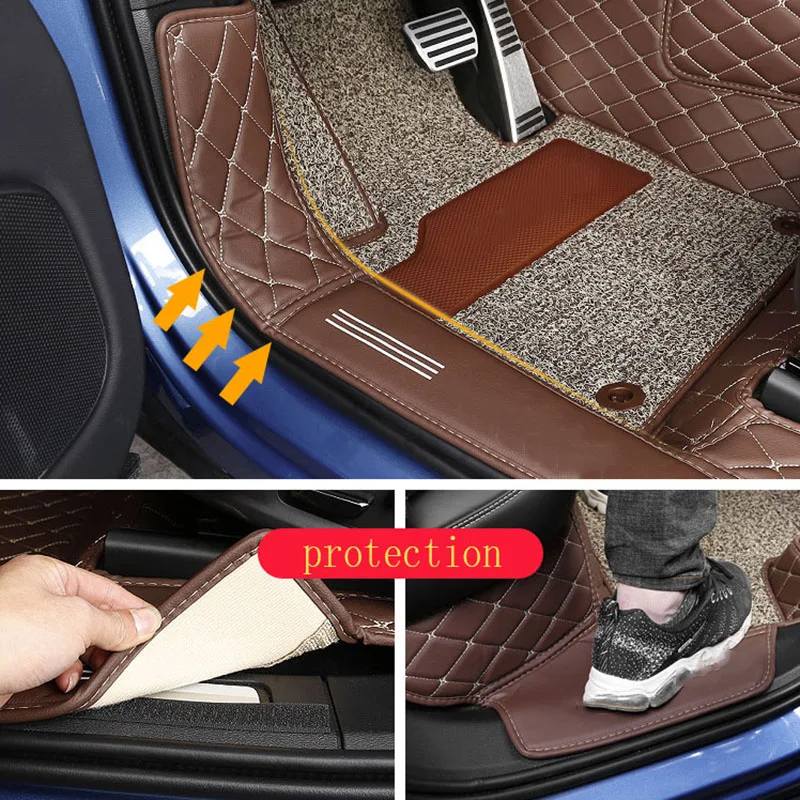 Для Volvo XC60 2018 коврик для интерьера ПВХ кожаный коврик для ног с пластиковой проволокой коврик автомобильные аксессуары