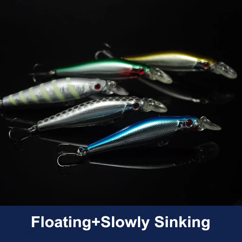 

Fishing Glow Thread Lure Minnow Floating Slowly Sinking Bait MUSTAD Hooks 9cm 11cm Hard Artificial Bionic Baits