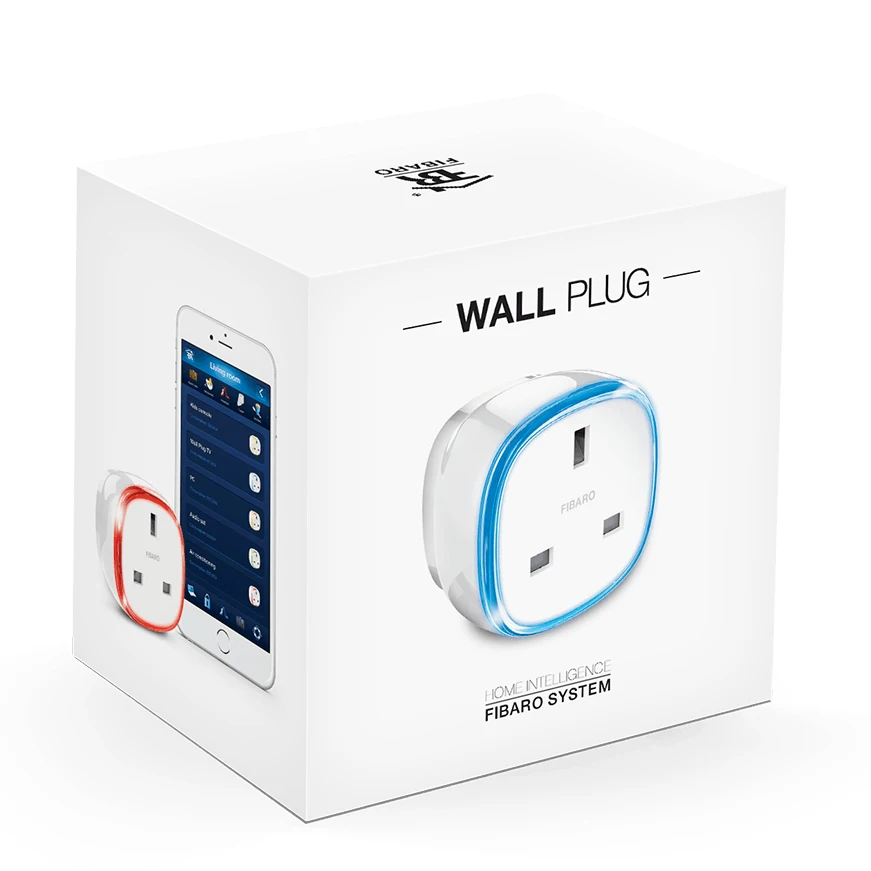 Fibaro Z Wave plus настенная штепсельная вилка розетка с функцией счетчика мощности
