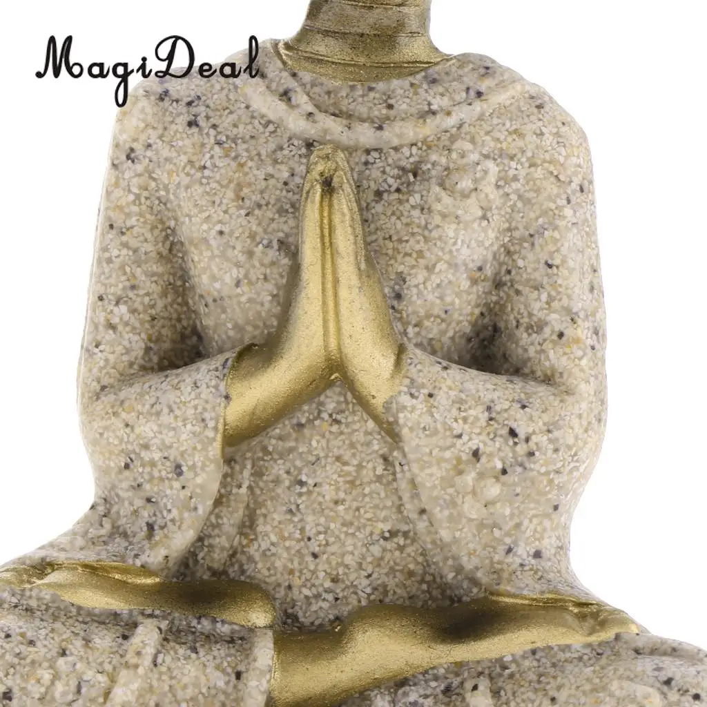 The Hue Sandstone Meditation Buddha Statue Sculpture Hand Carved Figurine Statue Home Decoration 