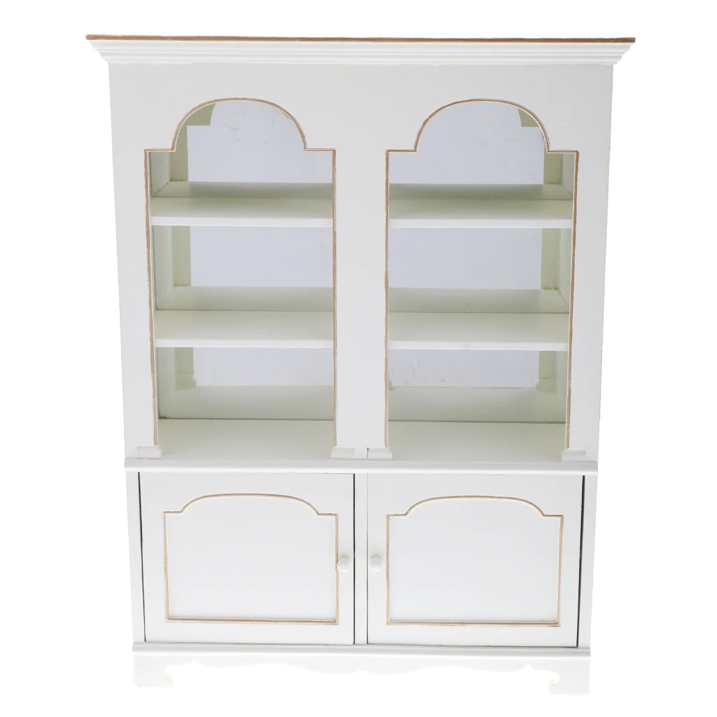

1:6 Scale Miniature Furniture Bookcase Dollhouse Display Cabinet Model Pretend Play Furniture Toys for Kids Children Xmas Gift