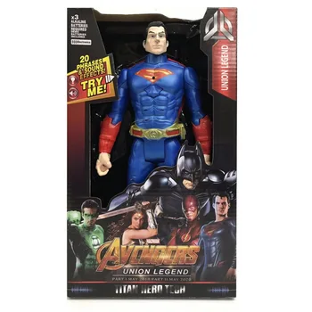 

30CM DC Justice League Superman with LED Light Figurine Dolls Toys PVC Action Figure Collectible Model Toy
