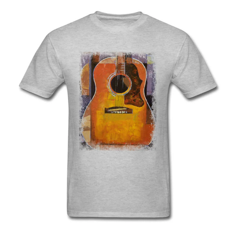 GUITAR Pure Cotton Men Short Sleeve Tops Tees Custom Summer Fall Tshirts Funny Tops Shirts Special Round Neck Drop Shipping GUITAR grey