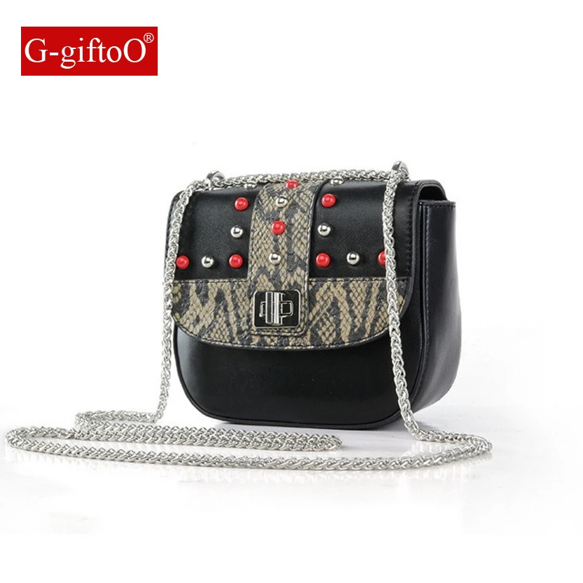 

Small Rivet Flap Shoulder Crossbody Bags Designer Handbags High Quality PU Leather Mini Chain Women Messenger Bag
