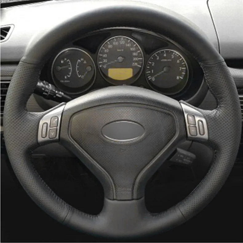 

Top Leather Steering Wheel Hand-stitch on Wrap Cover For Subaru Forester 2004-2006 Outback 2004 2005 Legacy 2004-2006