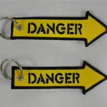 Опасность стрелка ткань брелок