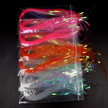 

5 Packs Mixed Colors 0.3mm Flashabou Holographic Tinsel Flat Mylar Crystal Flash Trout Tube Fly Fishing Tying Materials