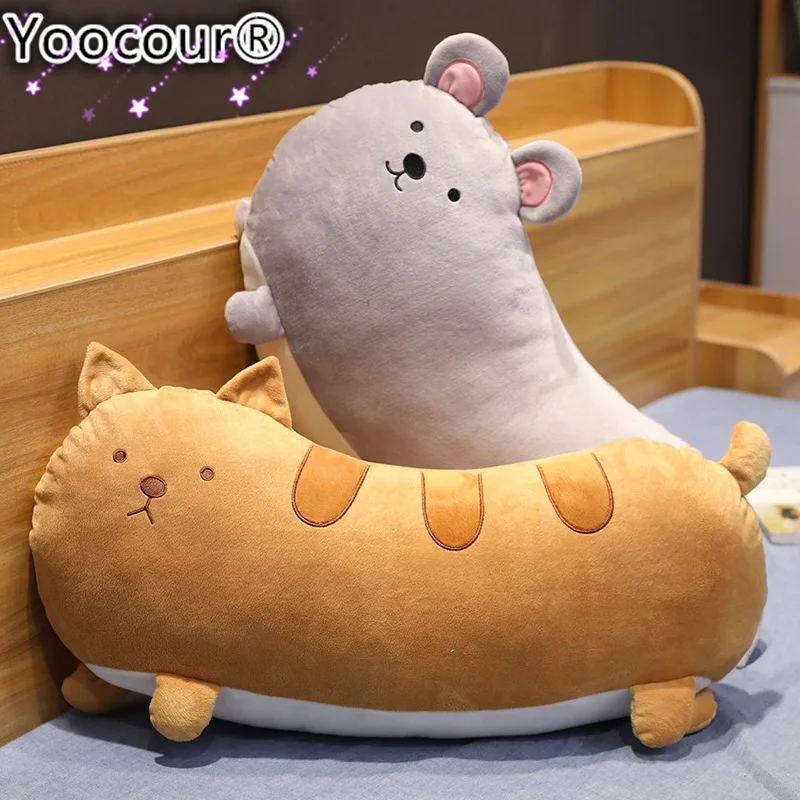 

65/85cm Soft Animal Cartoon Pillow Cushion Cute Fat Cat Pig Dinosaur Mouse Plush Toy Stuffed Kawaii kids Birthday Gift