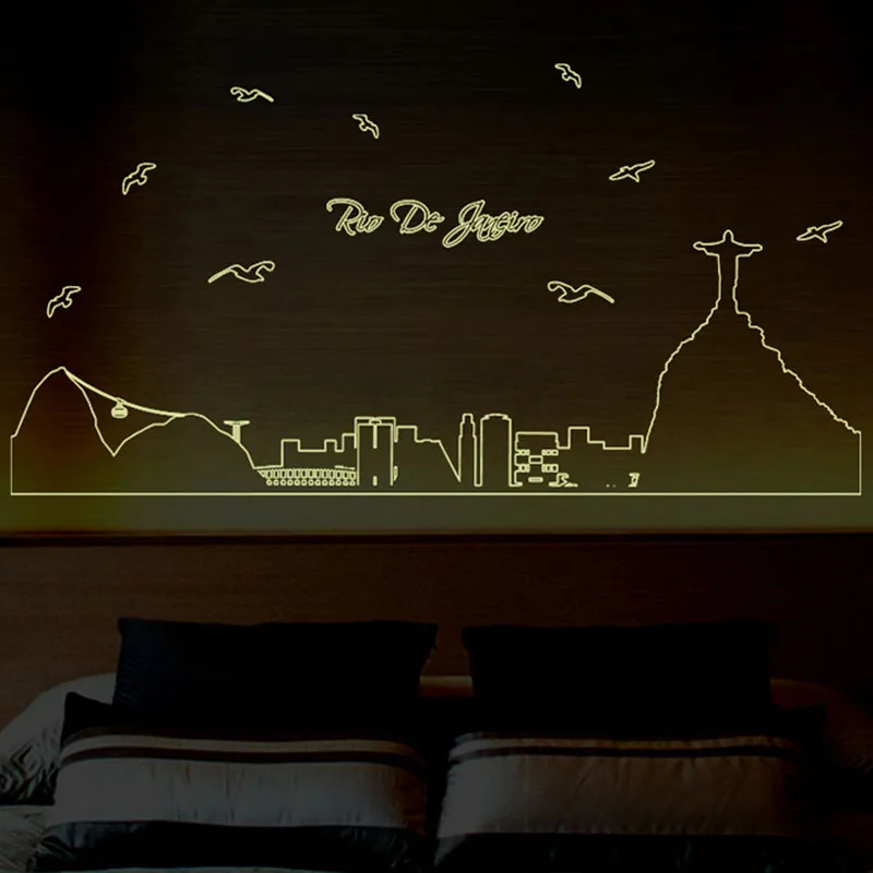 3d diy removable luminous vinyl wall stickers glow in the dark