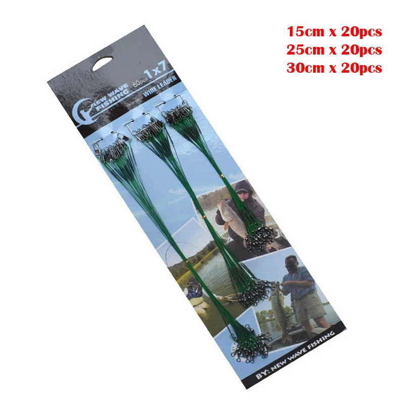 60pcs 15/25/30CM Spinner Fish Swivel Interlock Snap Fishing Trace Lure