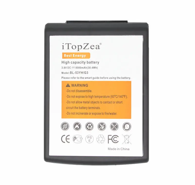 Itopzea 1x8000 мА/ч, BL-53YH Батарея для LG G3 D855 D858 D859 F400 F460 D830 D850 D851 VS985 LS990 на Батарея с ТПУ чехол